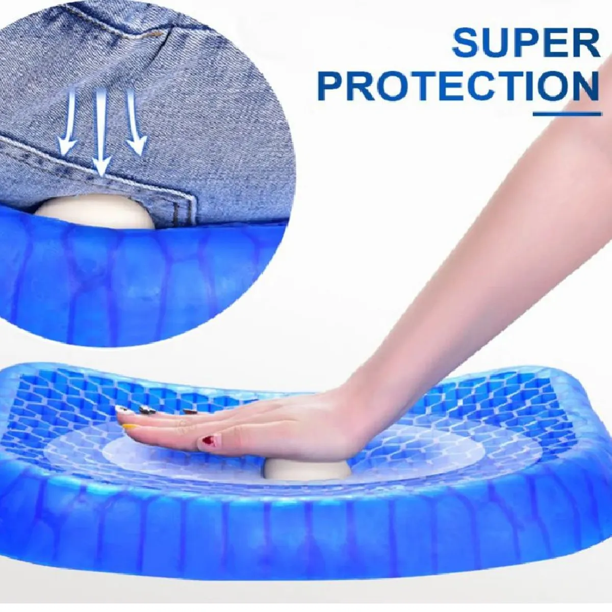 GENERICO - Asiento Cojín Flexible Gel Para Sillas Auto Oficina de 1000 GRS