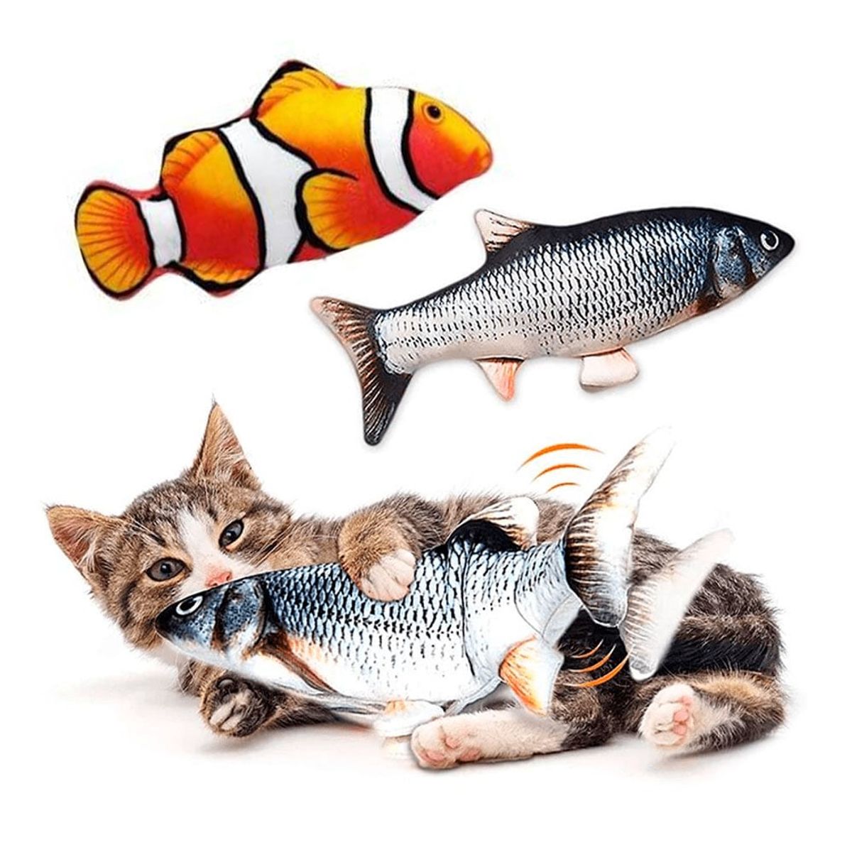 GENERICO - Juguete Pescado con Movimiento Recargable para Gatos