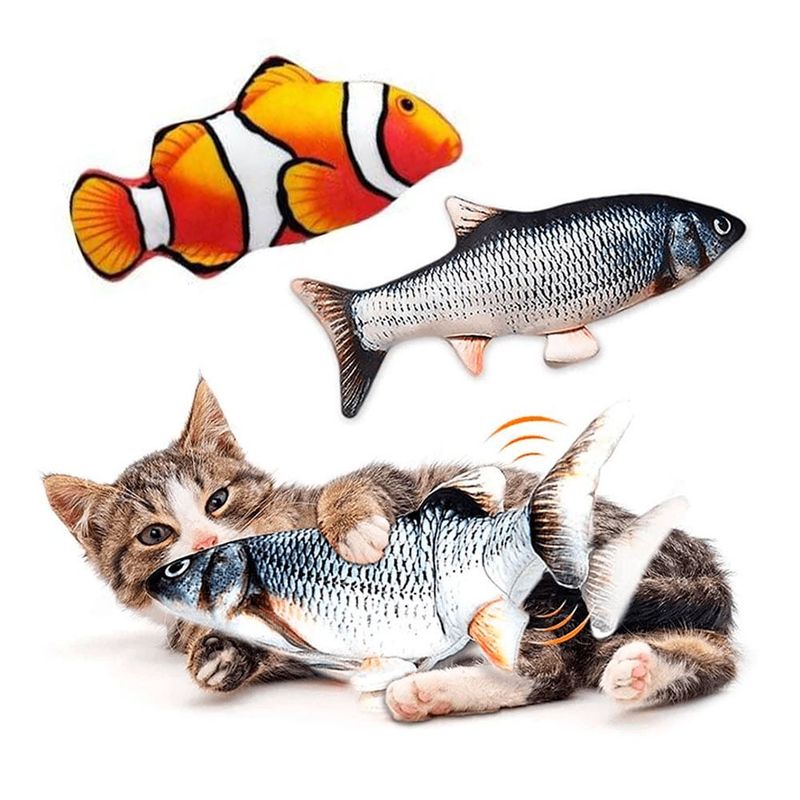 GENERICO - Juguete Pescado con Movimiento Recargable para Gatos
