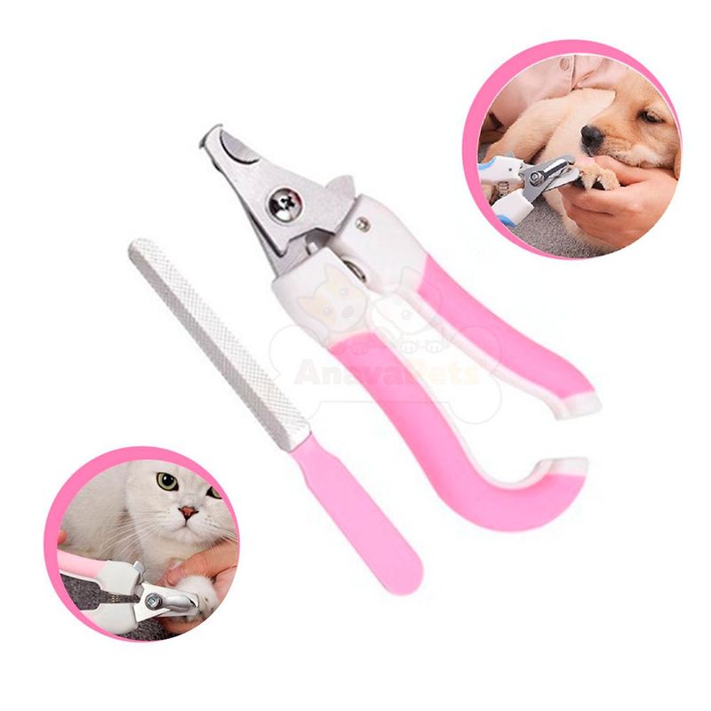 GENERICO - Cortauñas para Mascotas con Lima - Rosa