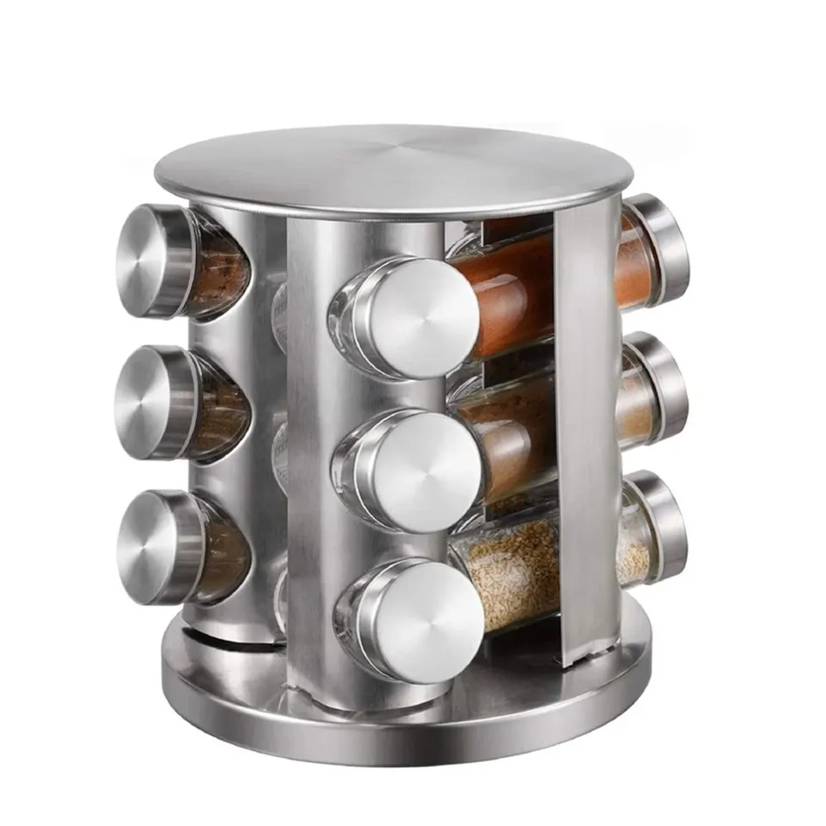 GENERICO - Set de Condimenteros 12 Frascos Con Base Giratorio