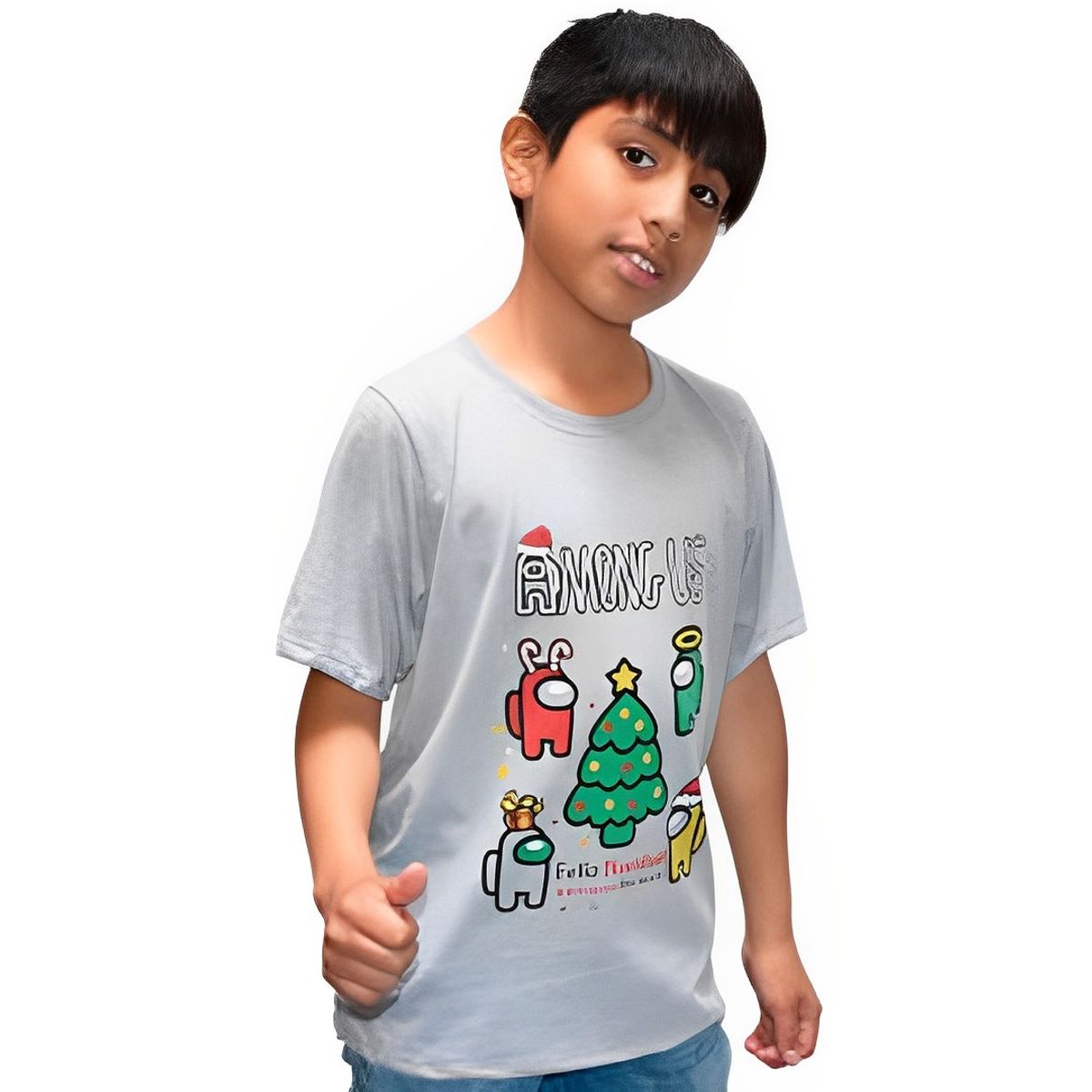 GENERICO - Polo niño manga corta estampado navideño