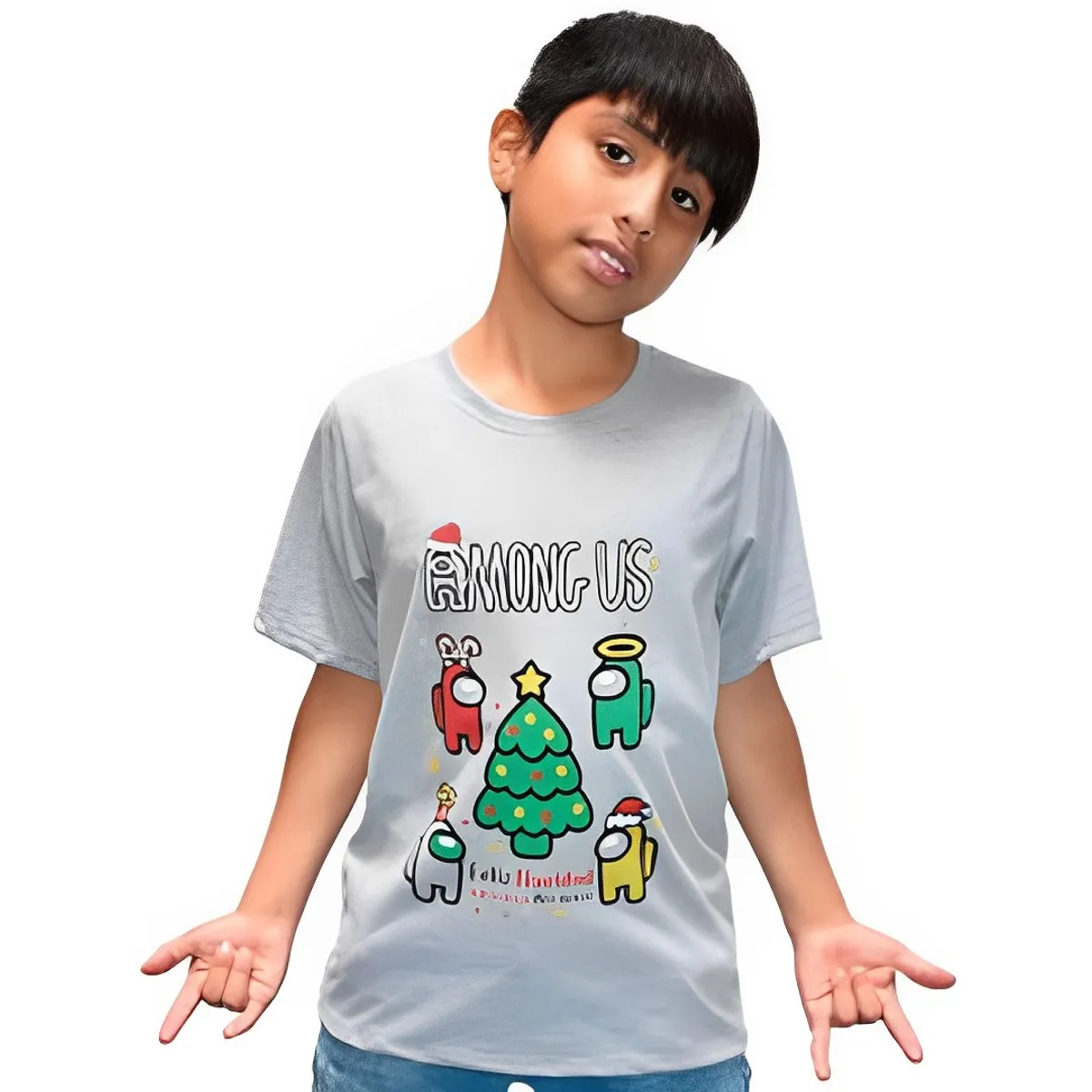 GENERICO - Polo niño manga corta estampado navideño