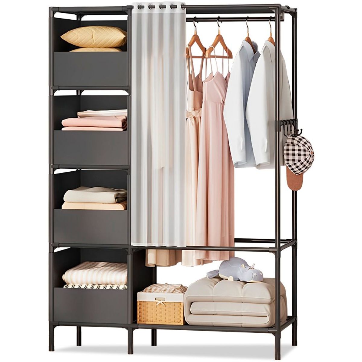 MINARI - Closet Armario Organizador Colgador de Ropa Negro 399A