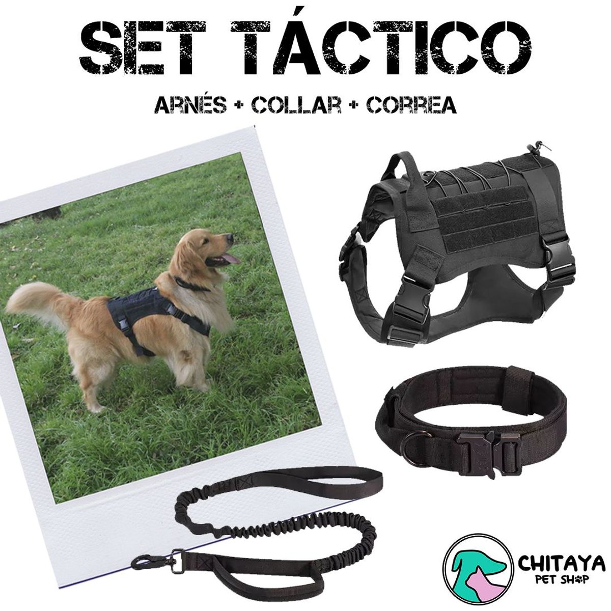 CHITAYA PET SHOP - Set Táctico Chitaya Pet Shop - Negro - Extra Large