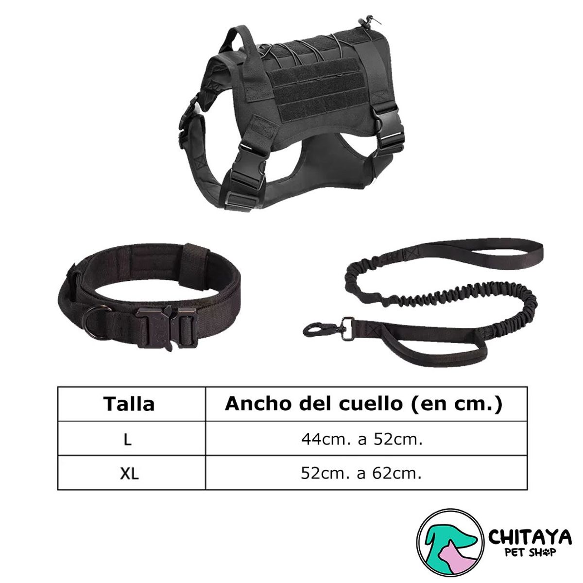 CHITAYA PET SHOP - Set Táctico Chitaya Pet Shop - Negro - Extra Large