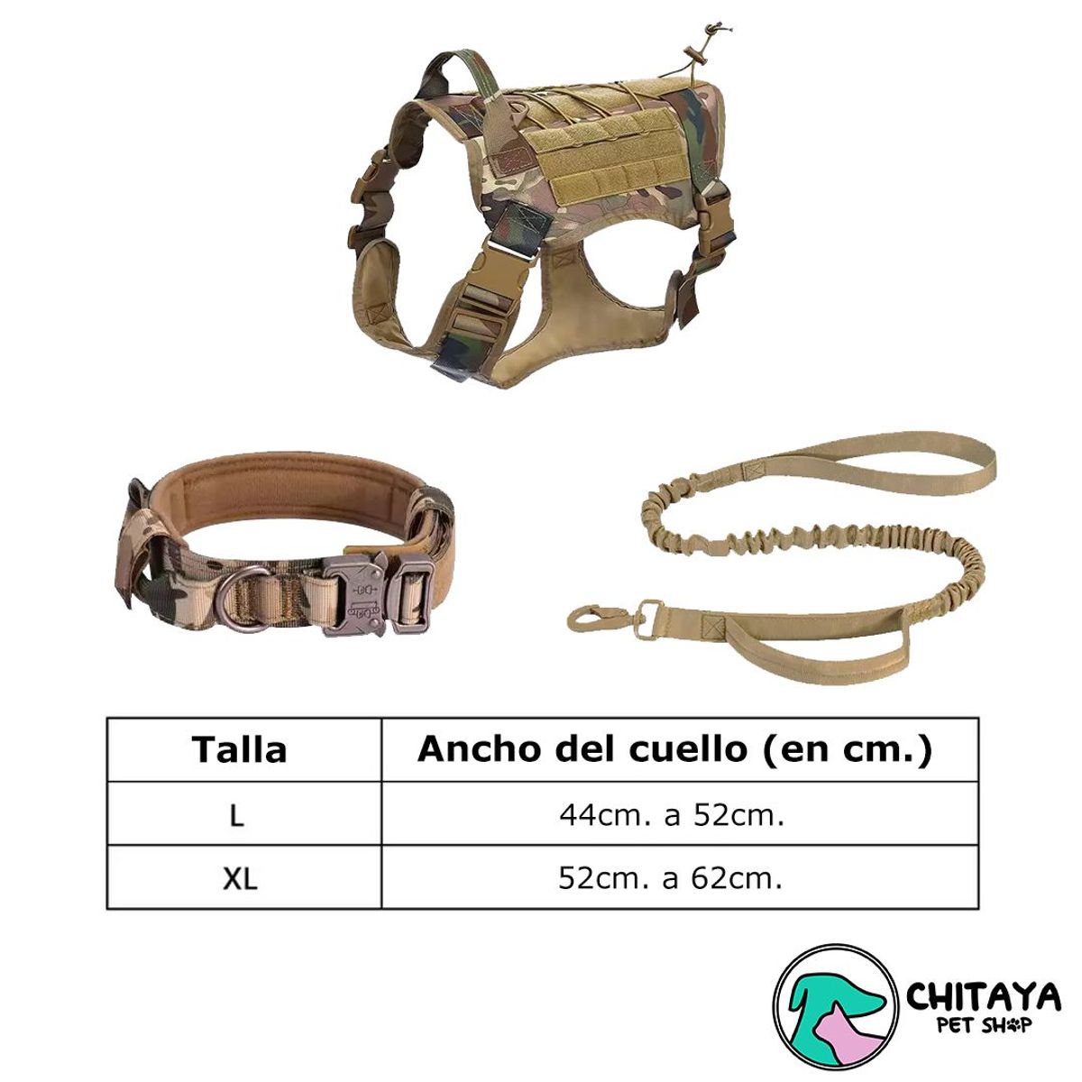 CHITAYA PET SHOP - Set Táctico Chitaya Pet Shop - Camuflado - Extra Large
