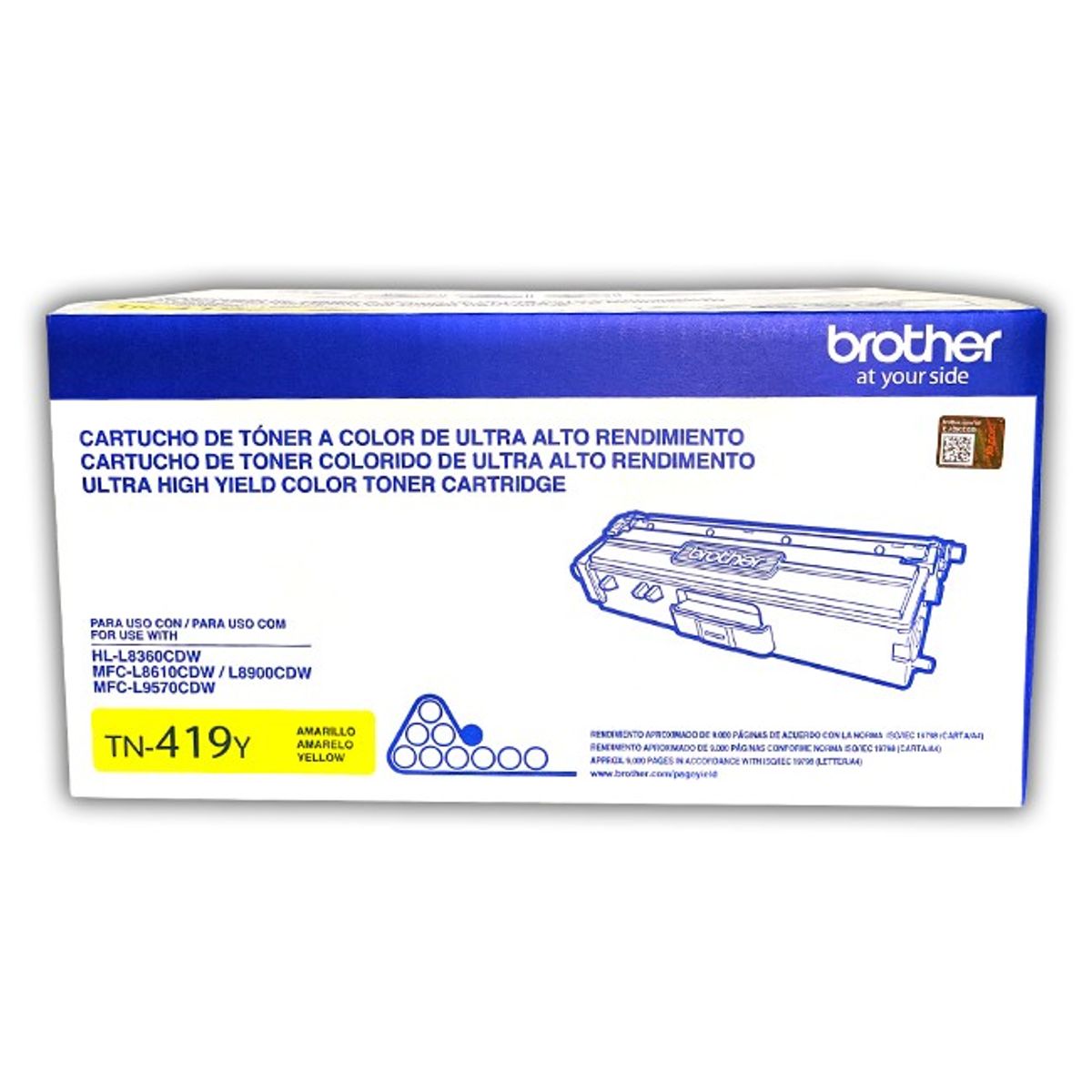 BROTHER - Toner Brother TN-419Y para MFC-L8900CDW, 9000 Paginas - Yellow