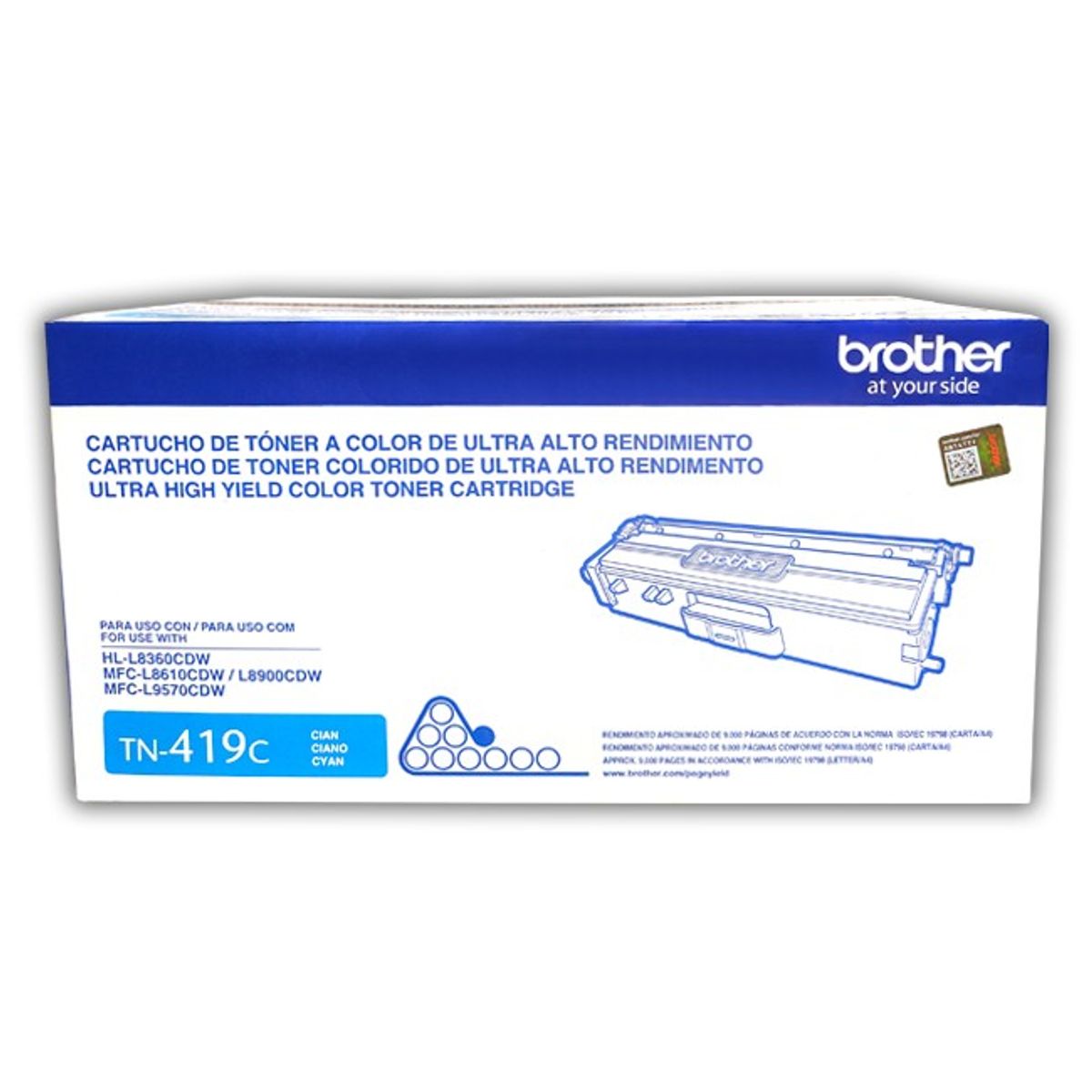 BROTHER - Toner Brother TN-419C Para LC-8900CDW 9000 PAGS-Cyan