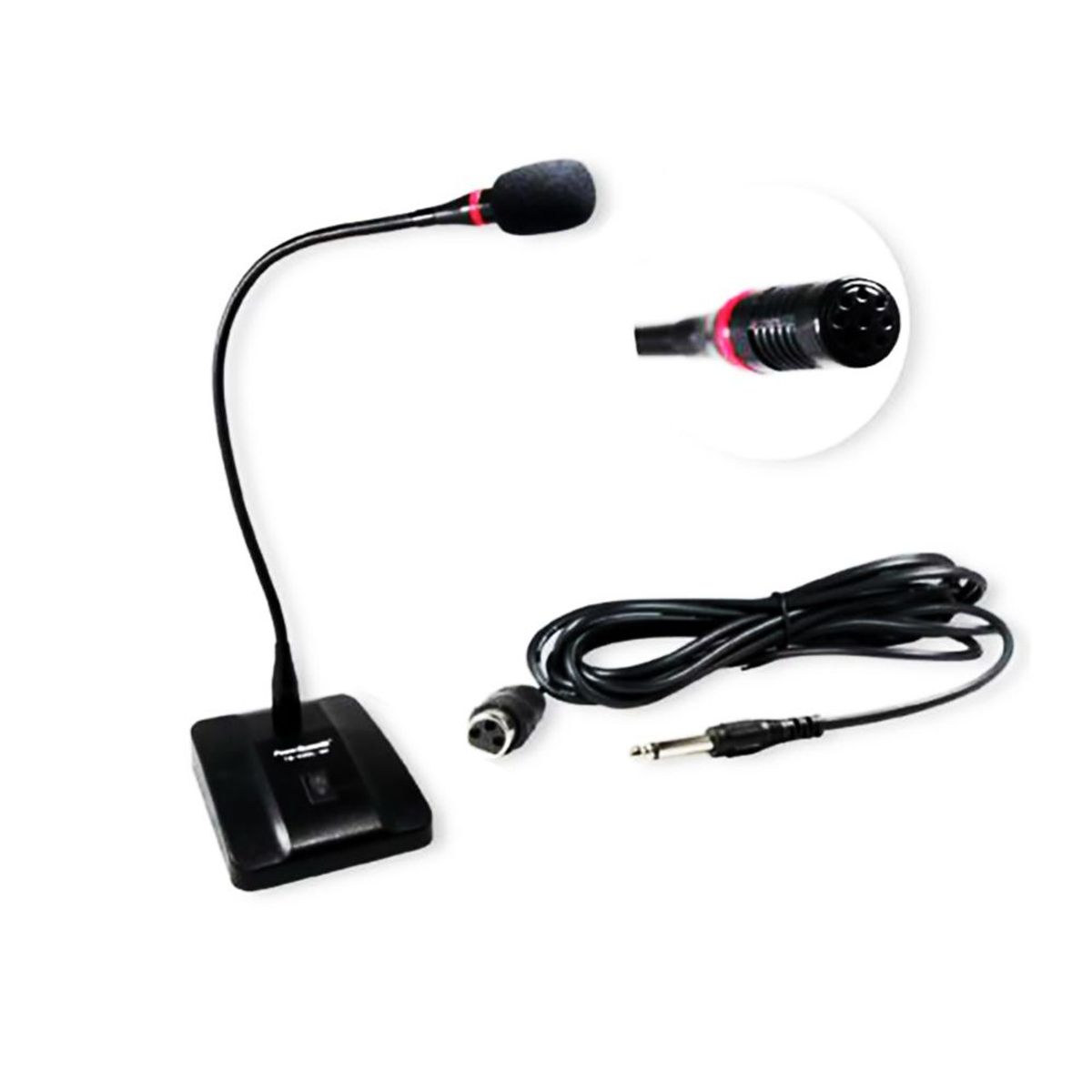 POWER ACOUSTIK - Microfono profesional flexible para conferencias con base de mesa