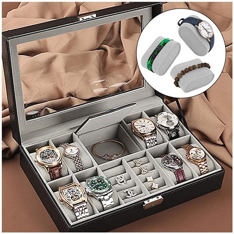 INSPIRA MARKET - Caja Cofre Organizador Porta Reloj Pulseras Gemelos Anillos Pulseras