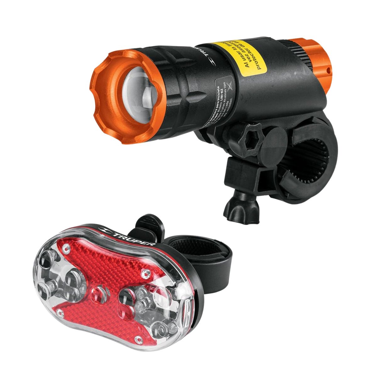 TRUPER - Linterna Luces para Bicicleta Delantera y Trasera Truper