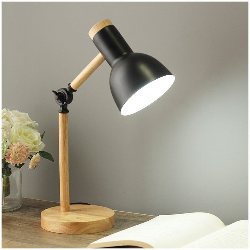 INSPIRA - Lámpara de escritorio clásica lámpara de mesa ajustable madera negro