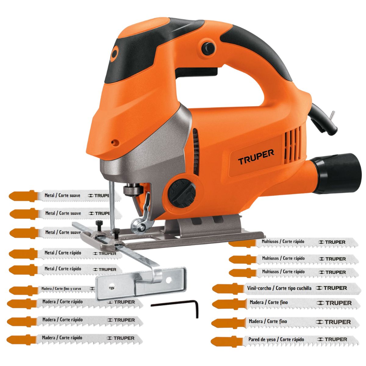 TRUPER - Combo Sierra caladora profesional 750w + 16 seguetas sierras caladoras