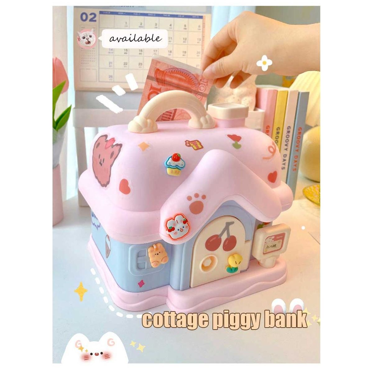 INSPIRA MARKET - Alcancía Kawaii con Stickers