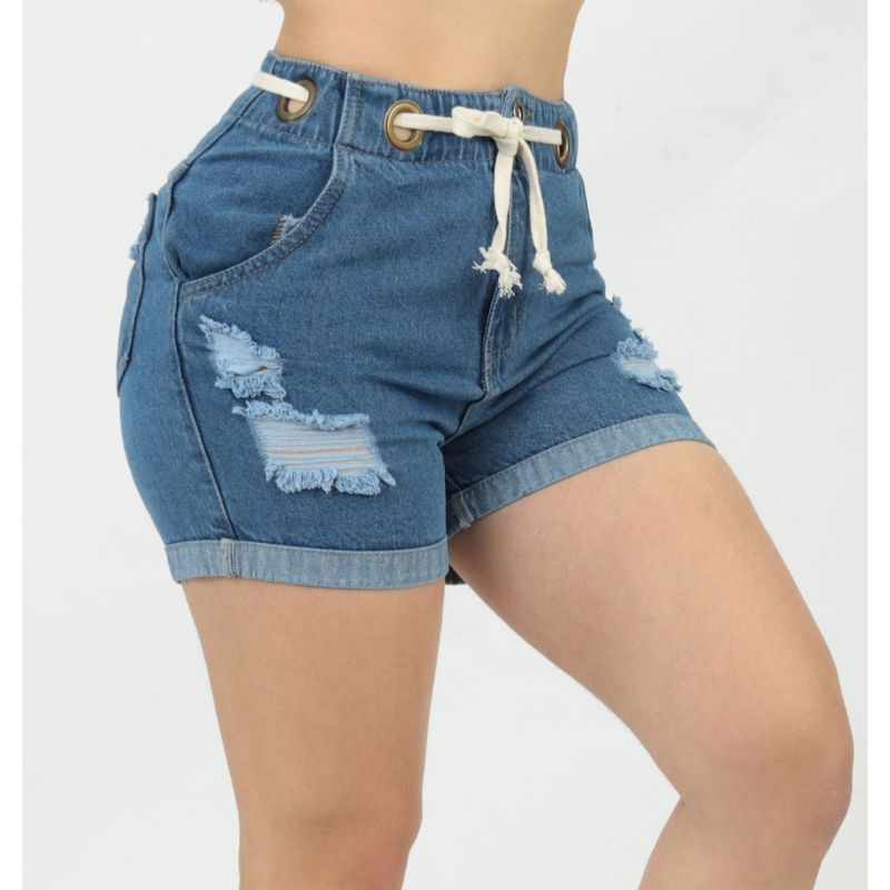 BENCUS JEANS - Short Rasgado Mujer Denim Rígido