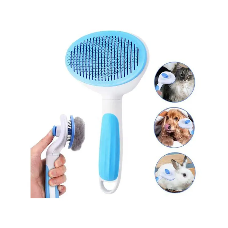 MINARI - Peine Cepillo Quita Pelusa con Expulsador Mascotas Azul 112P