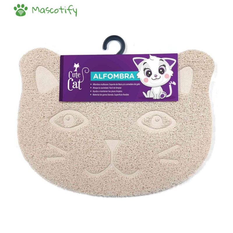 GENERICO - Cute Cat Alfombra Beige - Gato