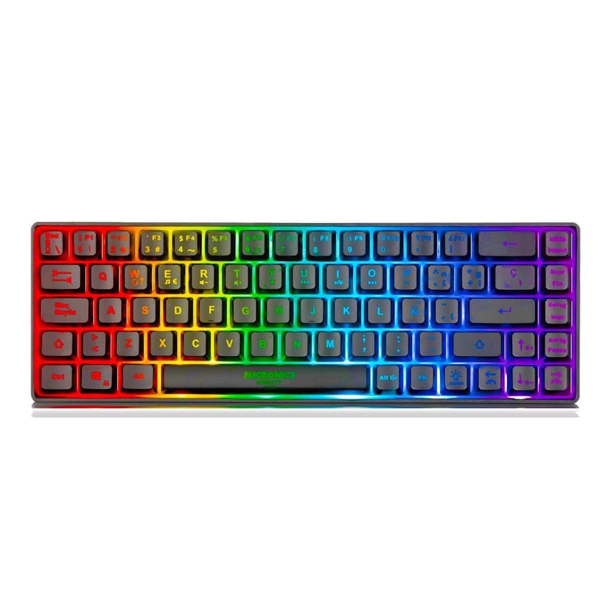 MICRONICS - Teclado Gamer Micronics Infinity Rainbow Teclas Flotantes