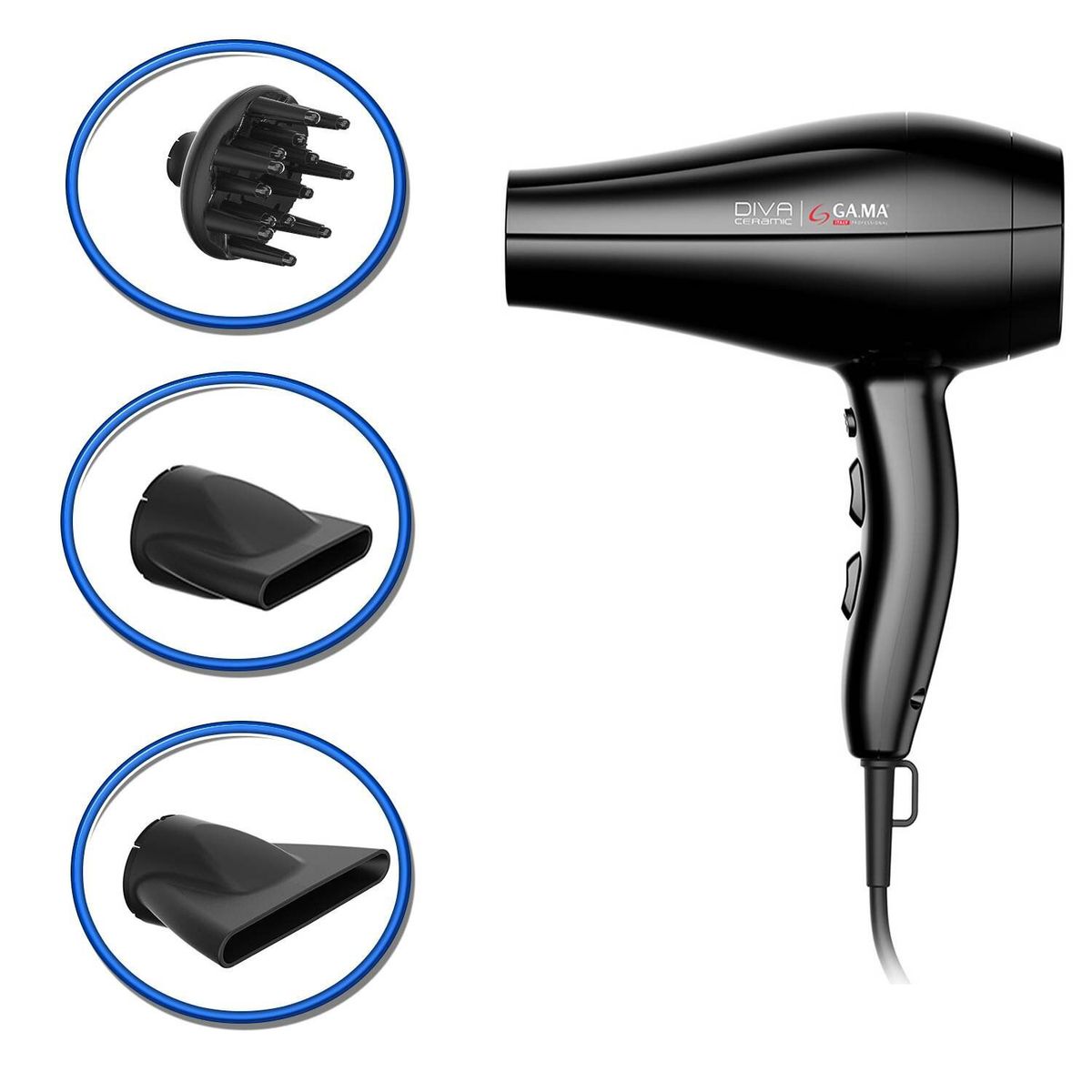 GAMA - Secadora  Profesional Diva Ceramic Ion 2300Watts.