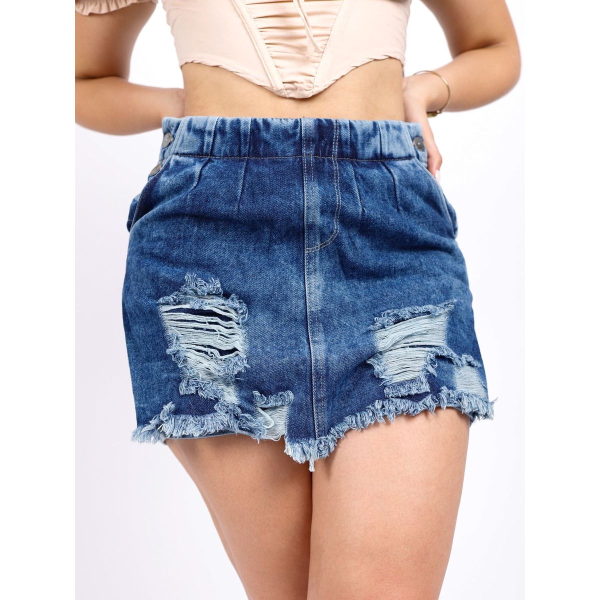 BENCUS JEANS - Mini Falda Short Algodón Mujer