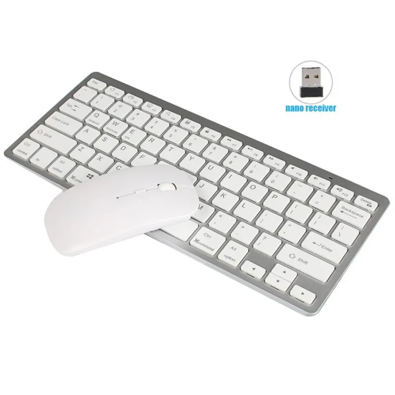 SEISA - Teclado Mouse Inalámbrico Pack Marca Seisa para Pc Laptop - Blanco