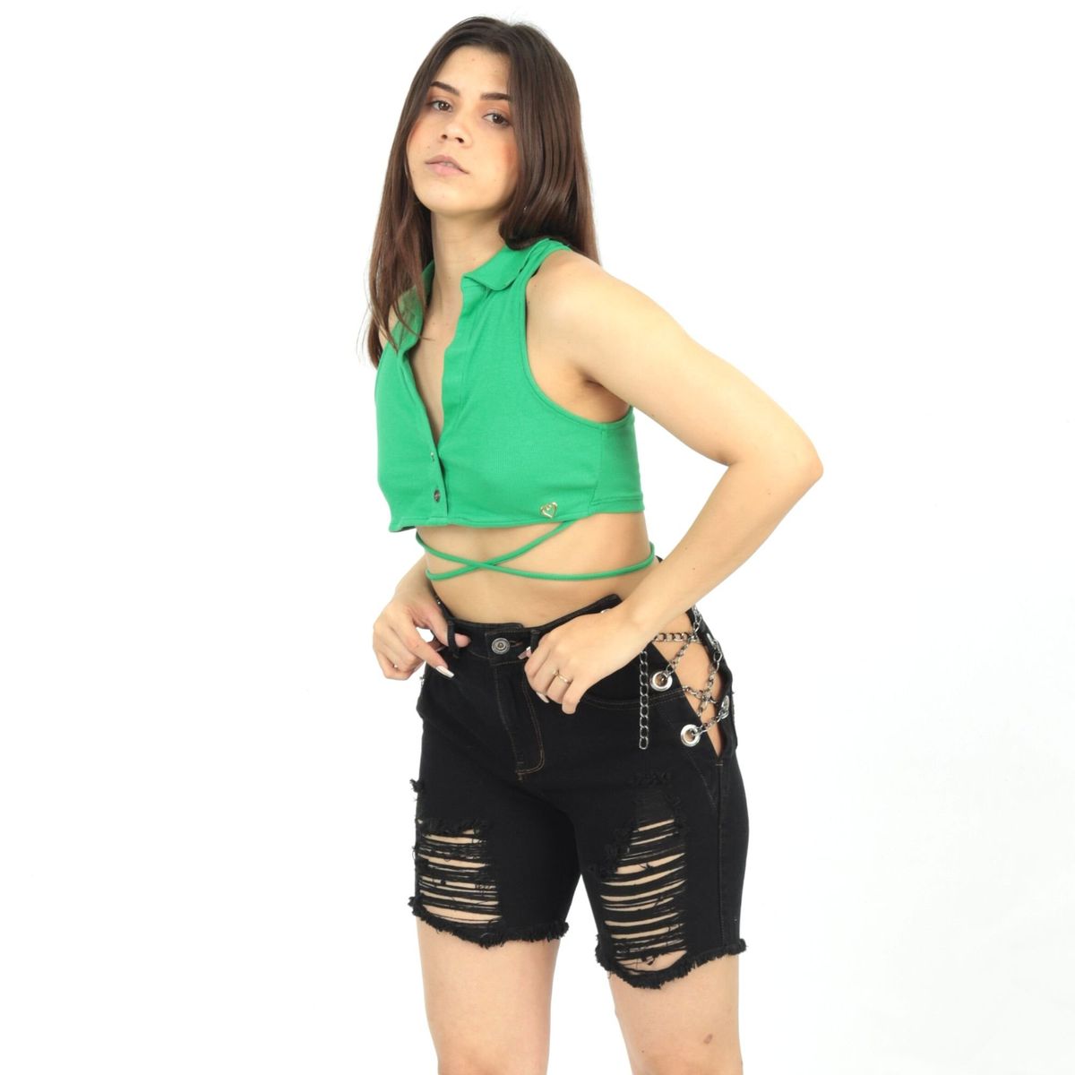 BENCUS JEANS - Biker Short Denim Mujer