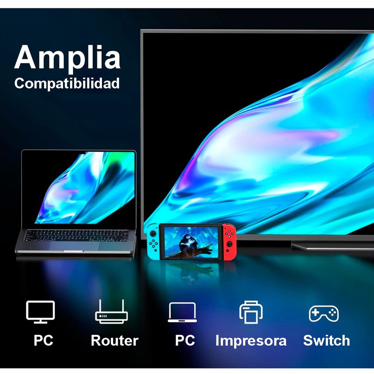 NETCOM - Union Empalme acople Rj45 extiende cat 8 40Gbps hasta 100mts red