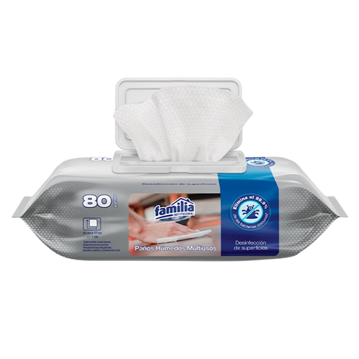 FAMILIA INSTITUCIONAL - Paños Húmedos Familia Desinfectantes 18 Paquetes de 80 Paños