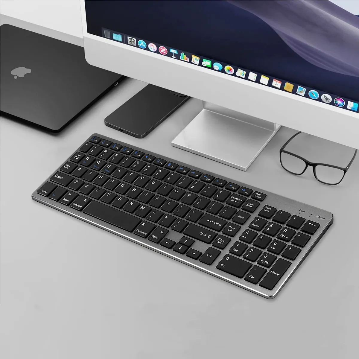 KREED - Teclado Inalámbrico Recargable Bluetooth BK348 - Negro