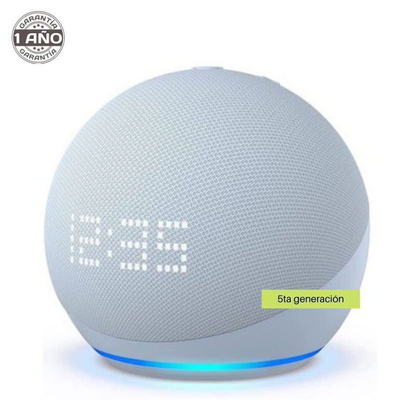 AMAZON - PARLANTE INTELIGENTE ALEXA ECHO DOT 5 GEN CON RELOJ AZUL AMAZON
