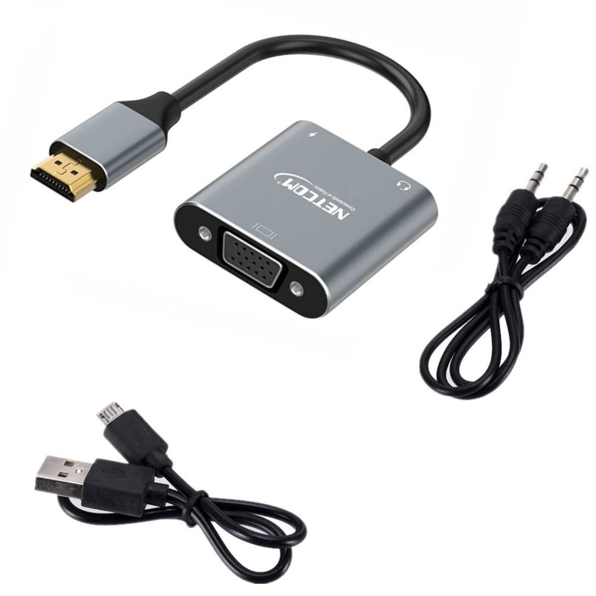 NETCOM - Convertidor HDMI macho a VGA hembra Netcom full HD audio y video 1080P
