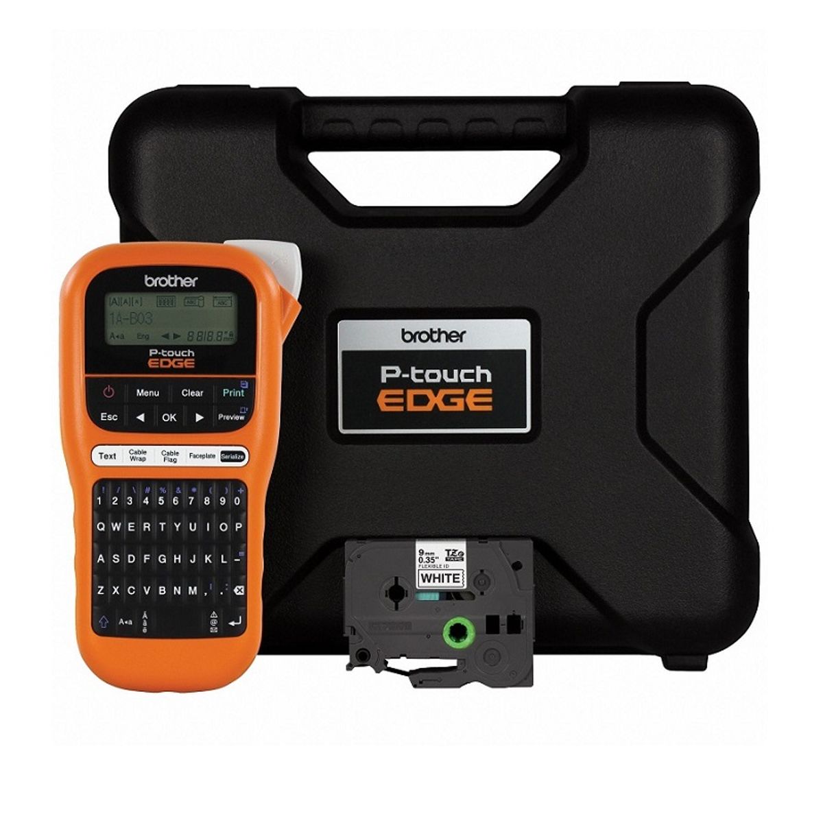 BROTHER - Rotuladora Brother PT-E110VP Portátil 20MMS NegroNaranja