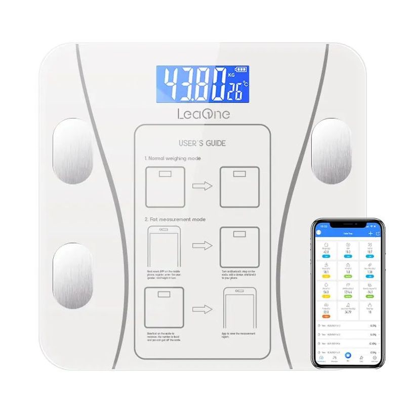 GENERICO - Balanza Digital Bluetooth Smart Controla Peso Grasa Corporal - Blanco
