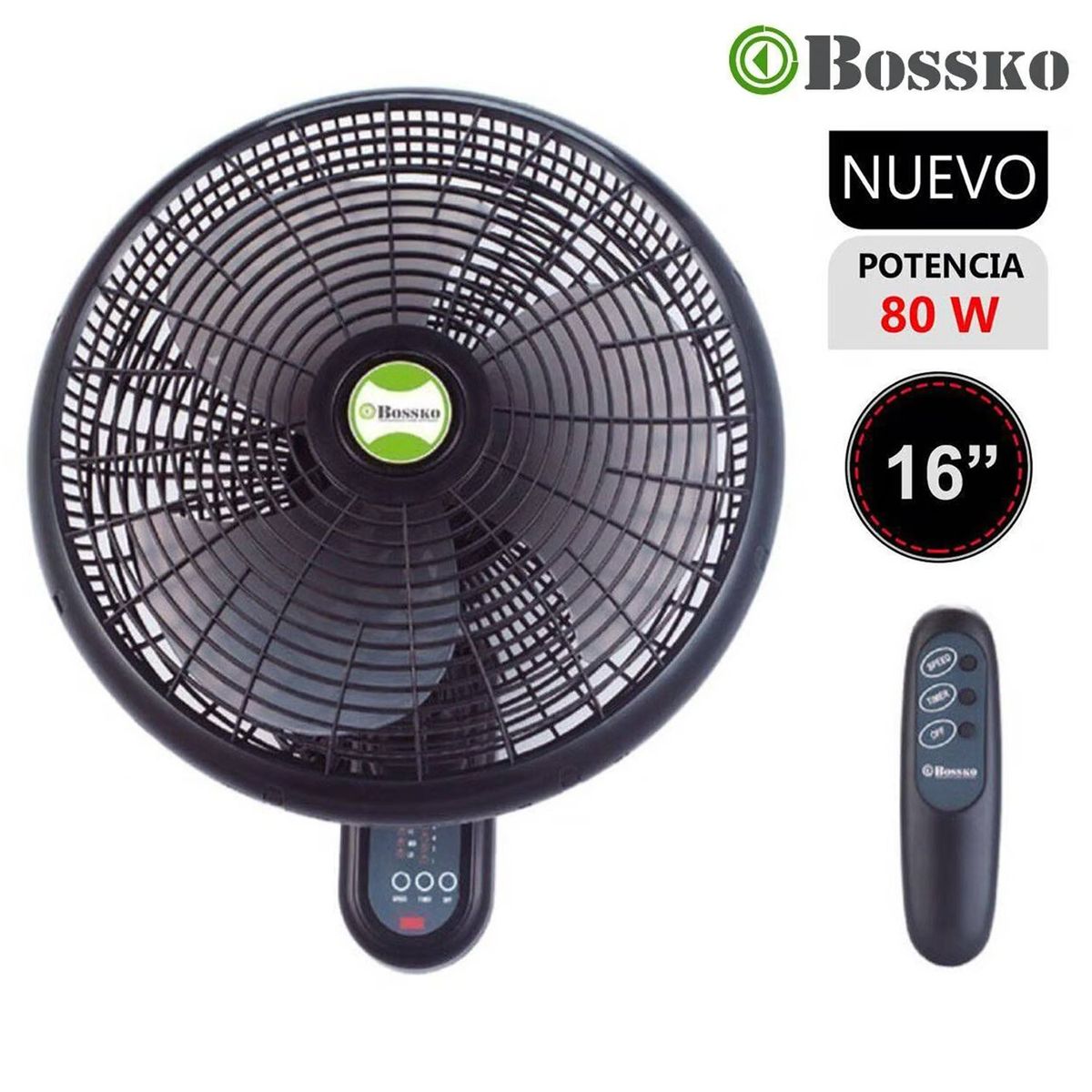 BOSSKO - Ventilador de Pared Bossko 3Vel 80W BK-8210PD