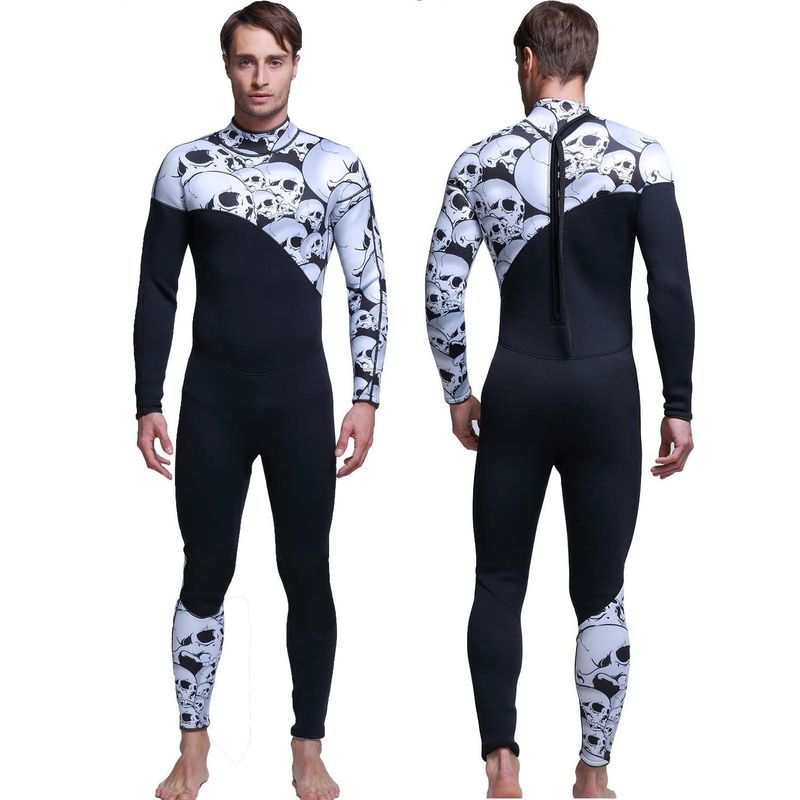 GENERICO - Wetsuit XL Neopreno 3mm Negro Calaveras