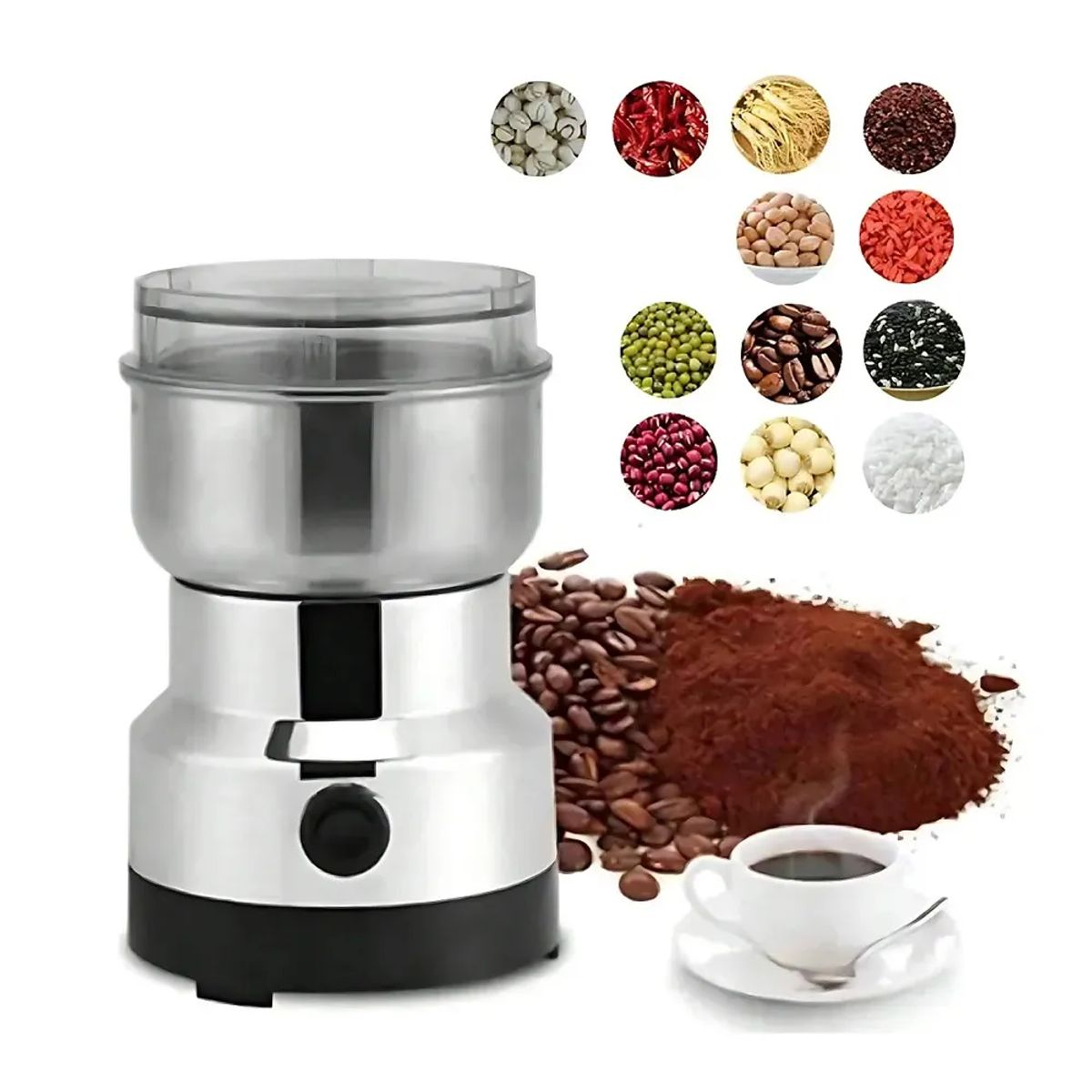 PERU IMPORTACIONES - MOLINO ELECTRICO DE GRANOS CAFE ACERO INOXIDABLE - 4 ASPAS