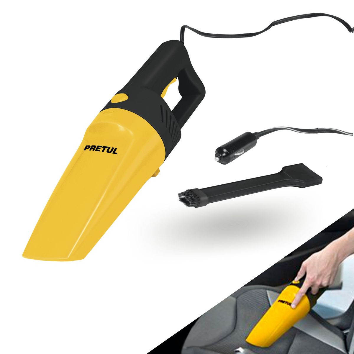 PRETUL - Aspiradora para Auto 12V aspiradora limpieza profunda PRETUL