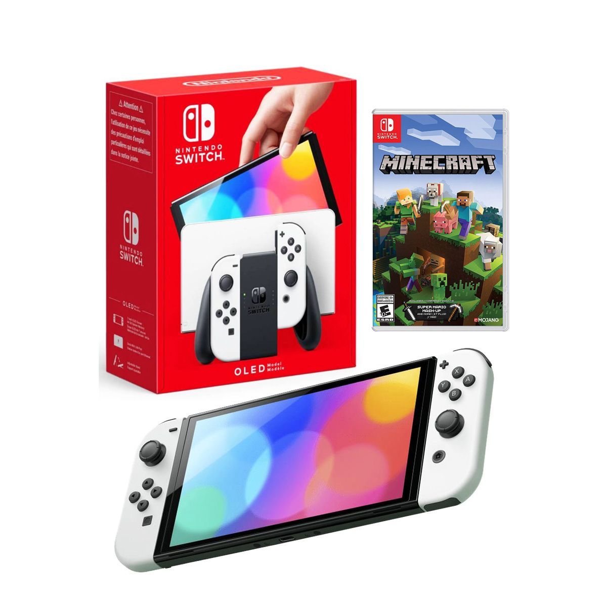 NINTENDO - Consola Nintendo Switch Oled Blanca  Minecraft