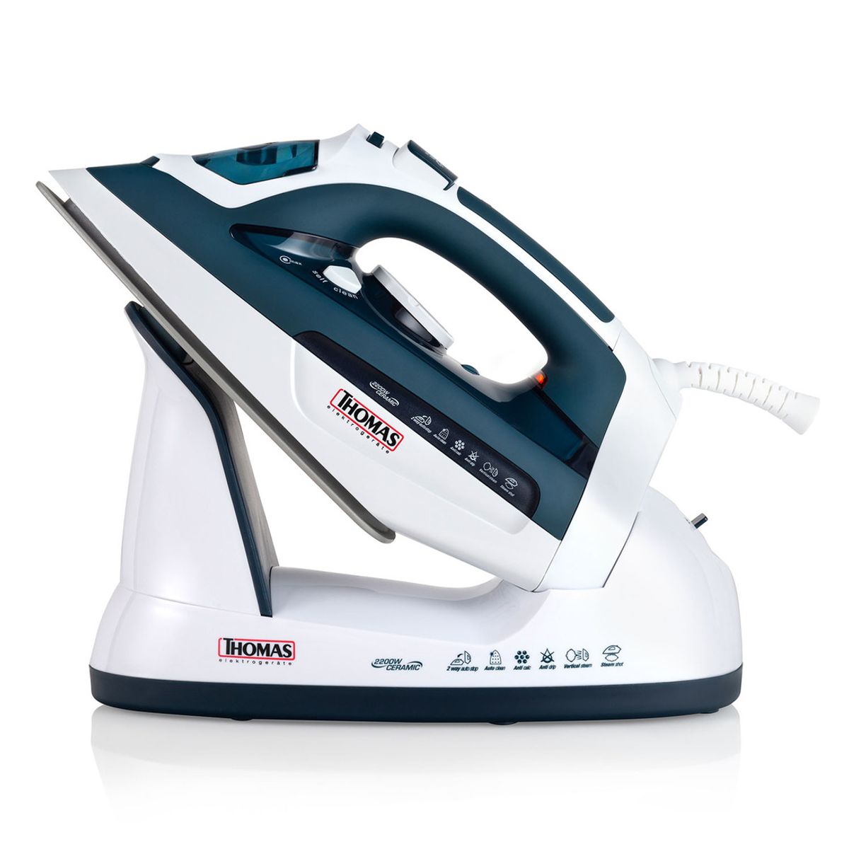 THOMAS - Plancha Th 7355 Base Cerámico Vapor Vertical 2200w THOMAS