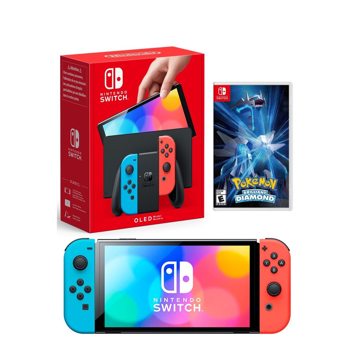 NINTENDO - Consola Nintendo Switch Oled Neon  Pokemon Diamond