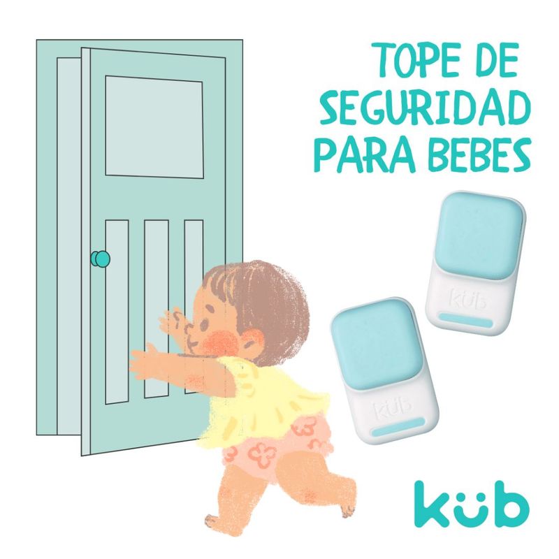 KUB - Seguro tope de puertas x 4 unid para bebe seguridad KUB