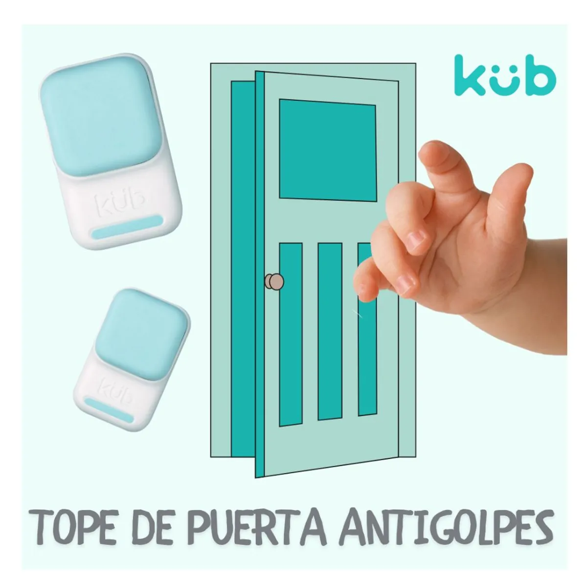 KUB - Seguro tope de puertas x 4 unid para bebe seguridad KUB