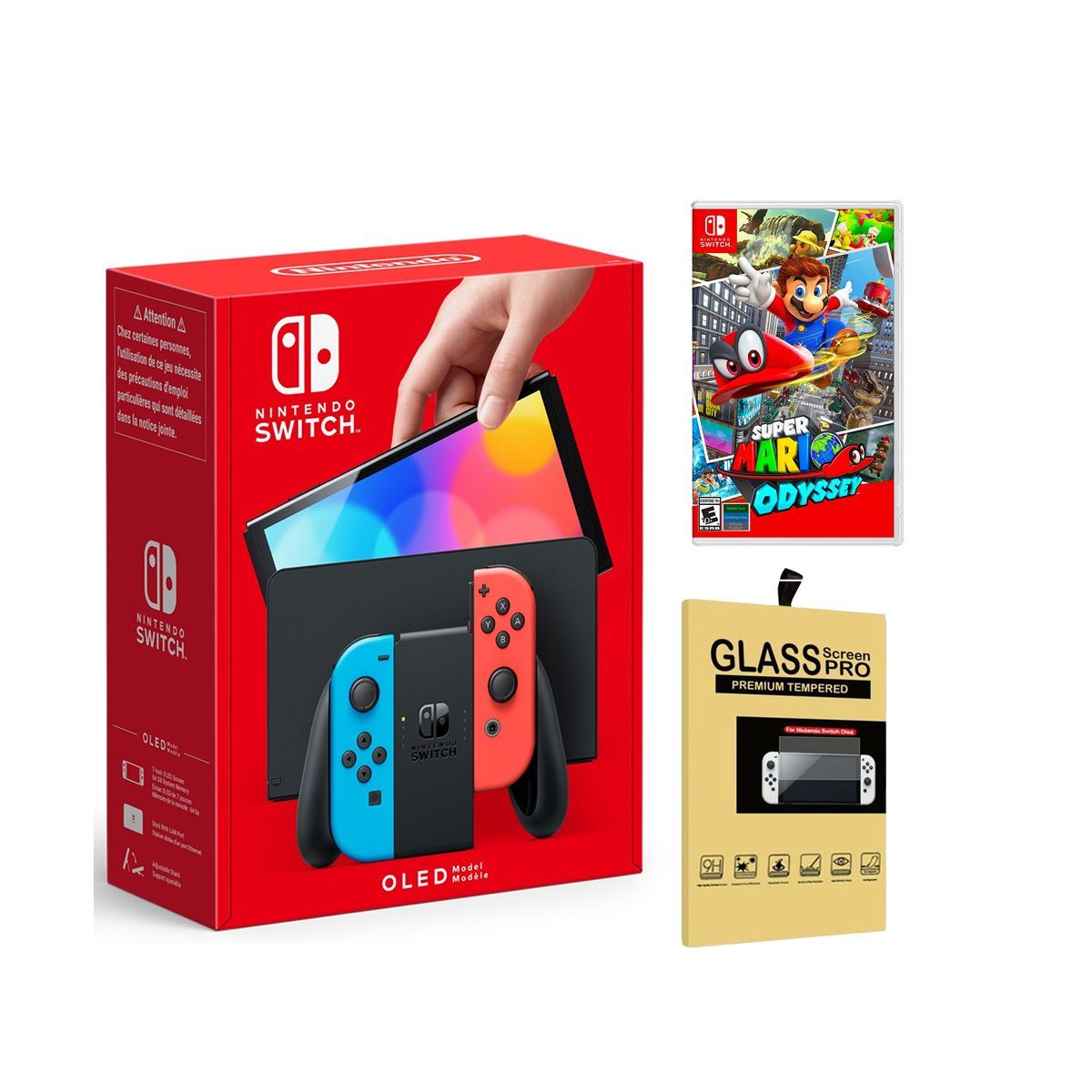 NINTENDO - Consola Nintendo Switch Oled Neón  Mario Odyssey  Mica