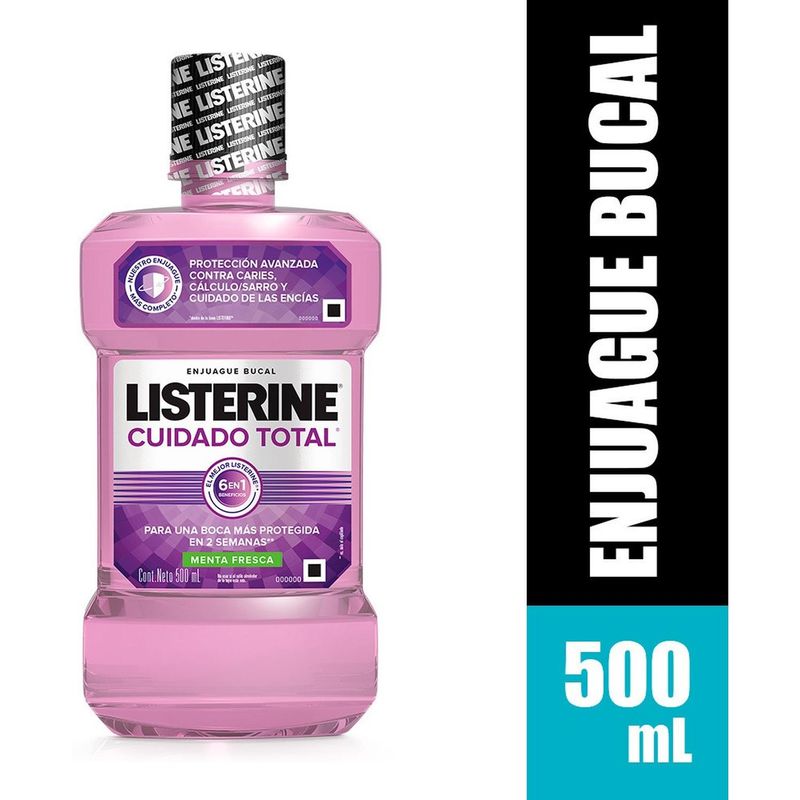 LISTERINE - Enjuague Bucal Listerine Cuidado Total Menta Fresca 500ml