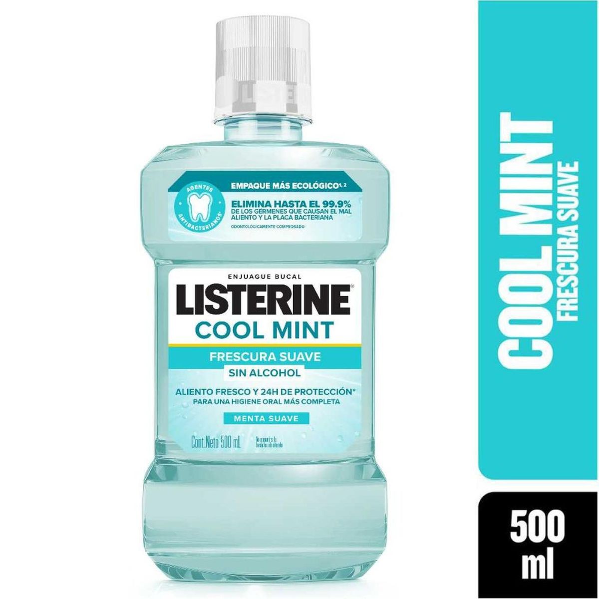 LISTERINE - Enjuague Bucal Listerine Cool Mint Zero Alcohol 500ml