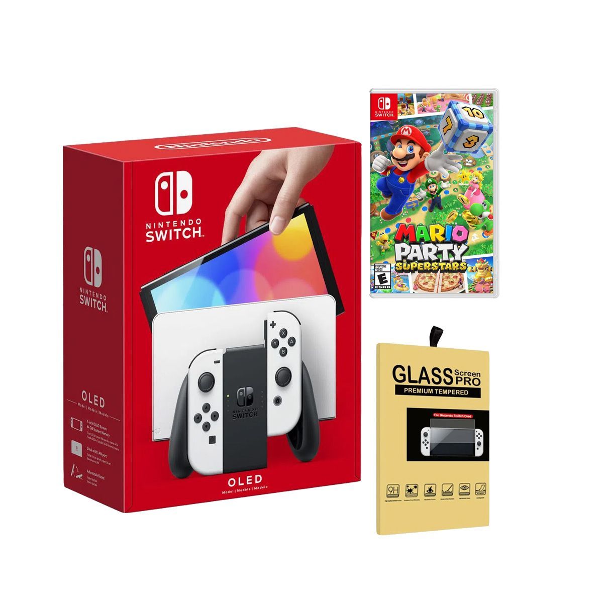 NINTENDO - Consola Nintendo Switch Oled Blanca  Mario Party Superstars  Mica