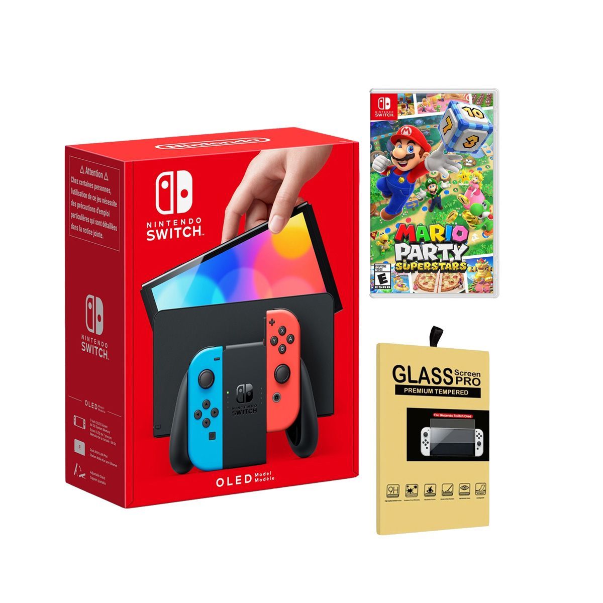 NINTENDO - Consola Nintendo Switch Oled Neon  Mario Party Superstars  Mica