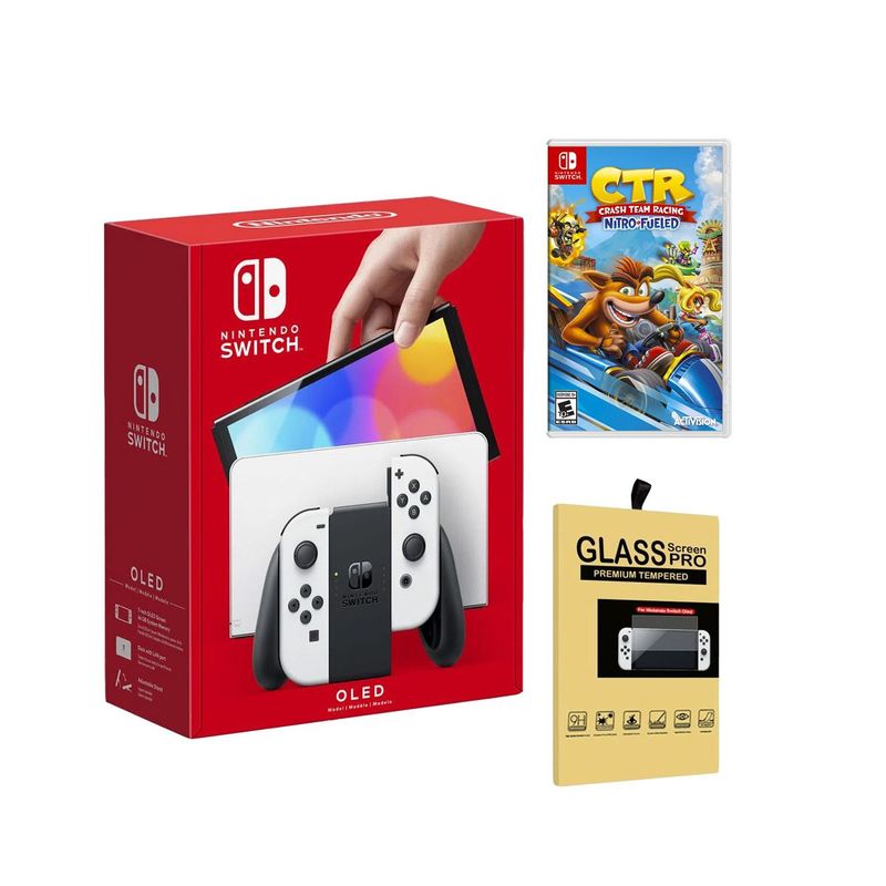 NINTENDO - Consola Nintendo Switch Oled Blanco  Crash Team Racing  Mica