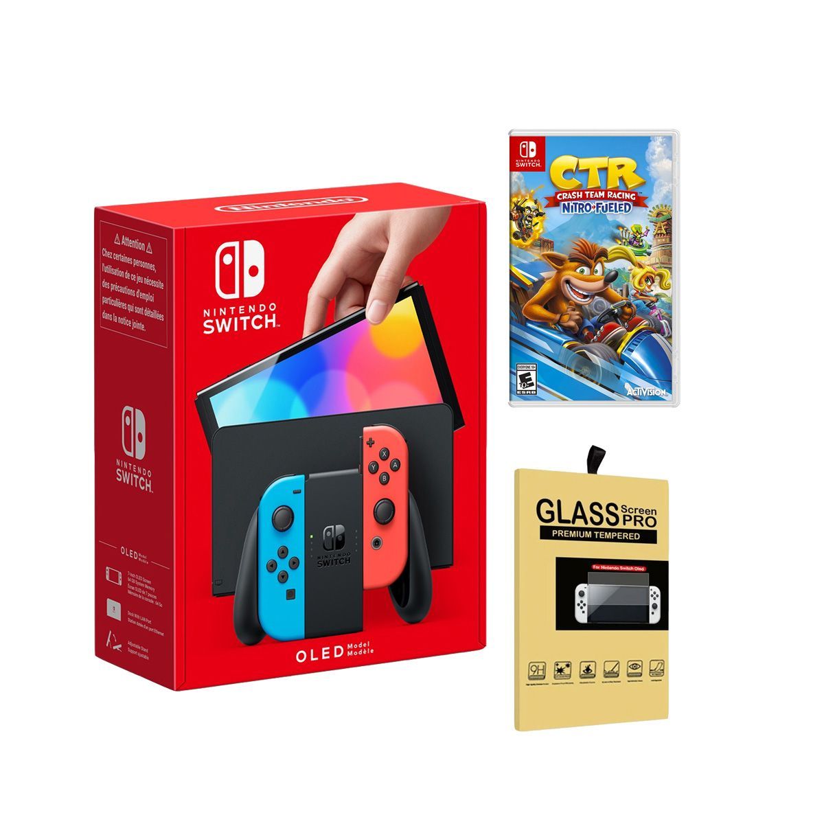 NINTENDO - Consola Nintendo Switch Oled Neón  Crash Team Racing  Mica